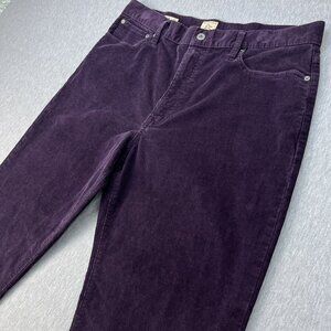 J.Crew Corduroy Pants Mens 36x32 Eggplant Purple Stretch Classic Straight Fit